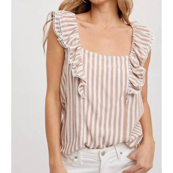 BLUIVY Tops - NEW BLUIVY journey stripe blouse in coco